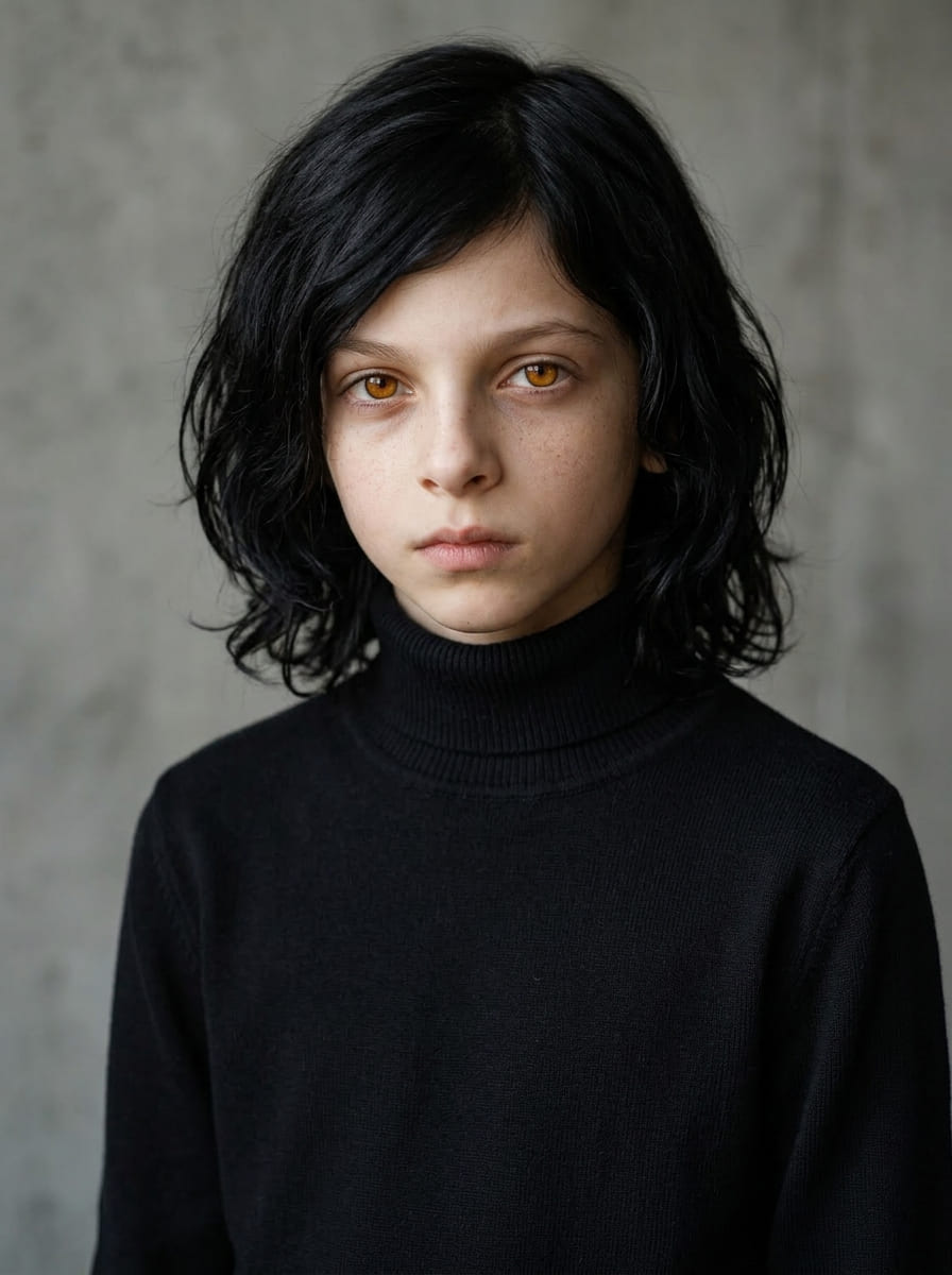 Studio portrait, window light