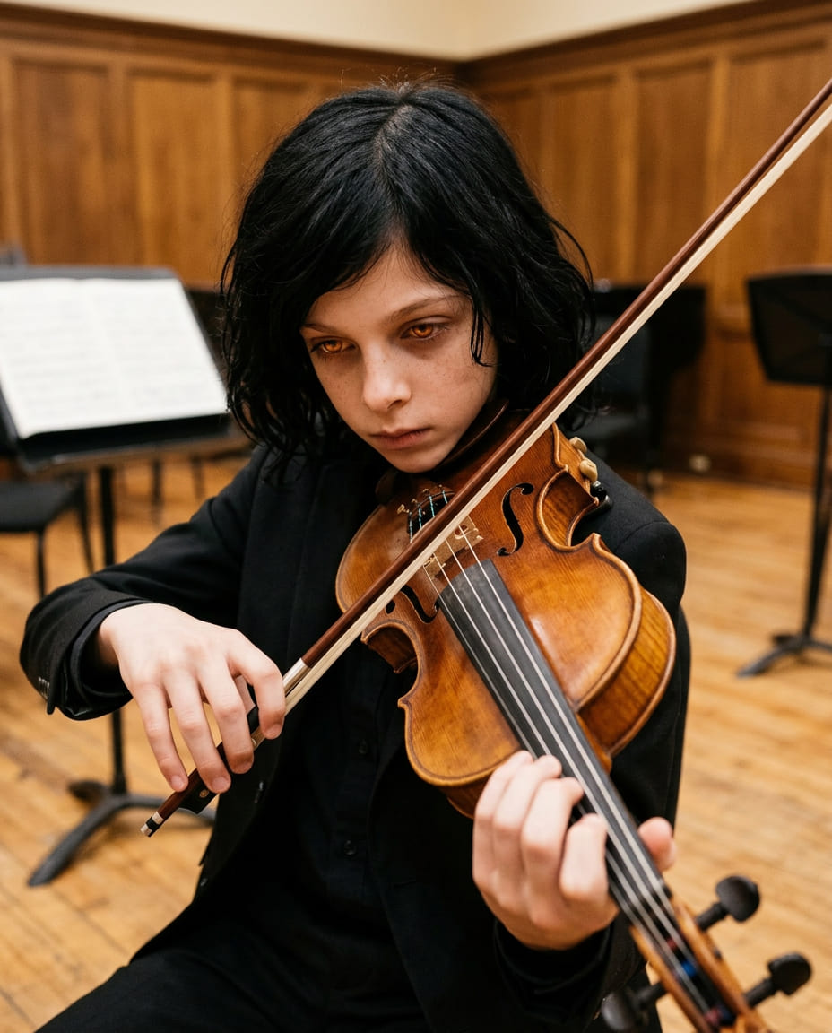 Playing violin